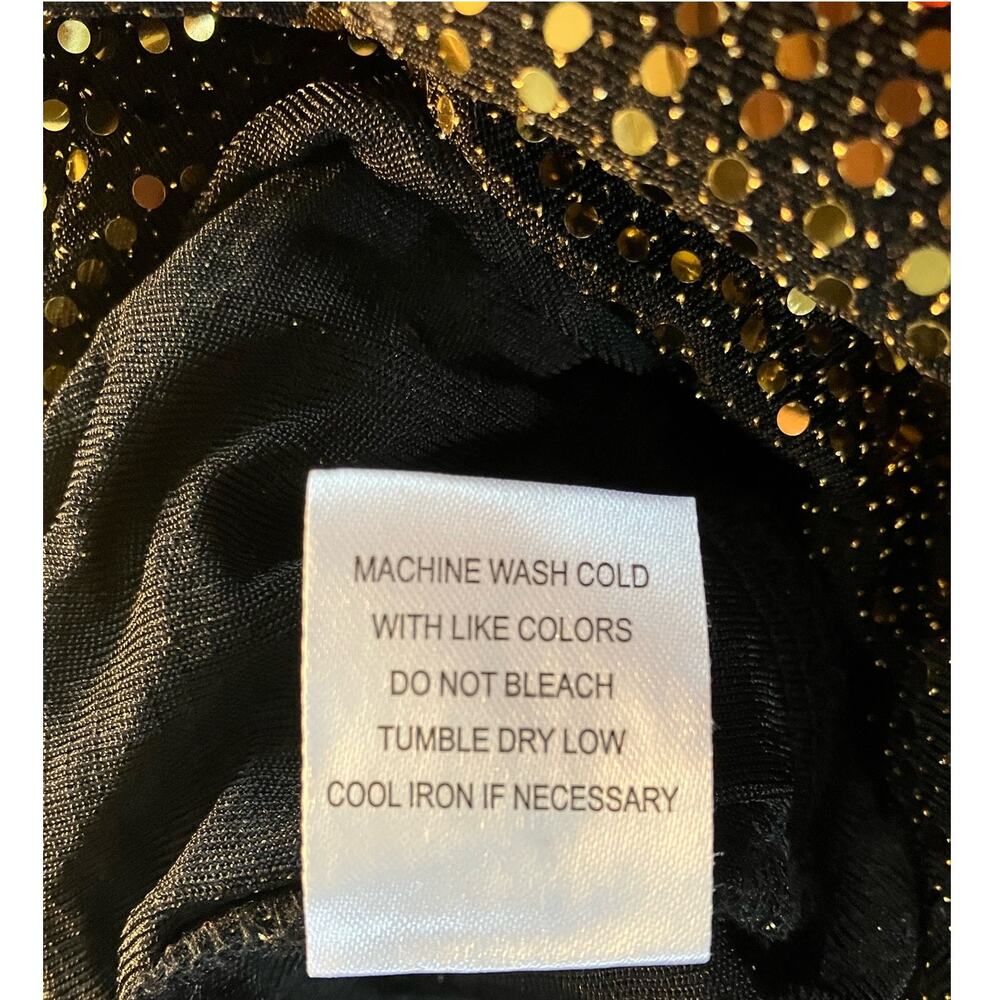 JM Studio by John Meyer Women's Black/ Gold Sequin Surplice Jumpsuit Lined SZ 12 - Picture 9 of 11